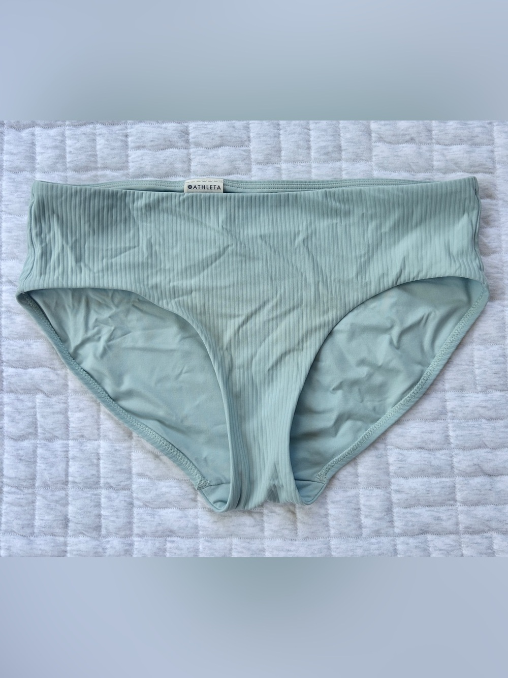 Athleta Light Mint Ribbed Bikini Bottoms